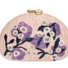 Berna Clutch in Pale Pink & Navy
