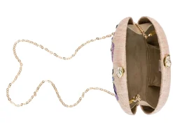 Berna Clutch in Pale Pink & Navy