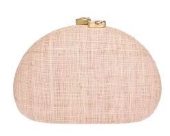 Berna Clutch in Pale Pink & Navy