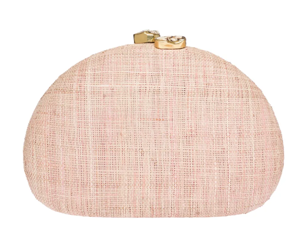Berna Clutch in Pale Pink & Navy