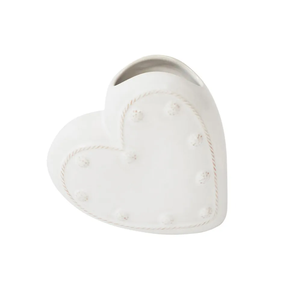 Berry & Thread 6" Heart Vase in Whitewash