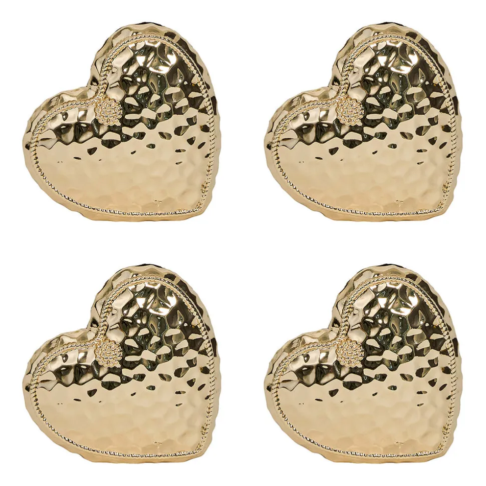 Berry & Thread Heart Place Card Holder, Set of 4 in Gold