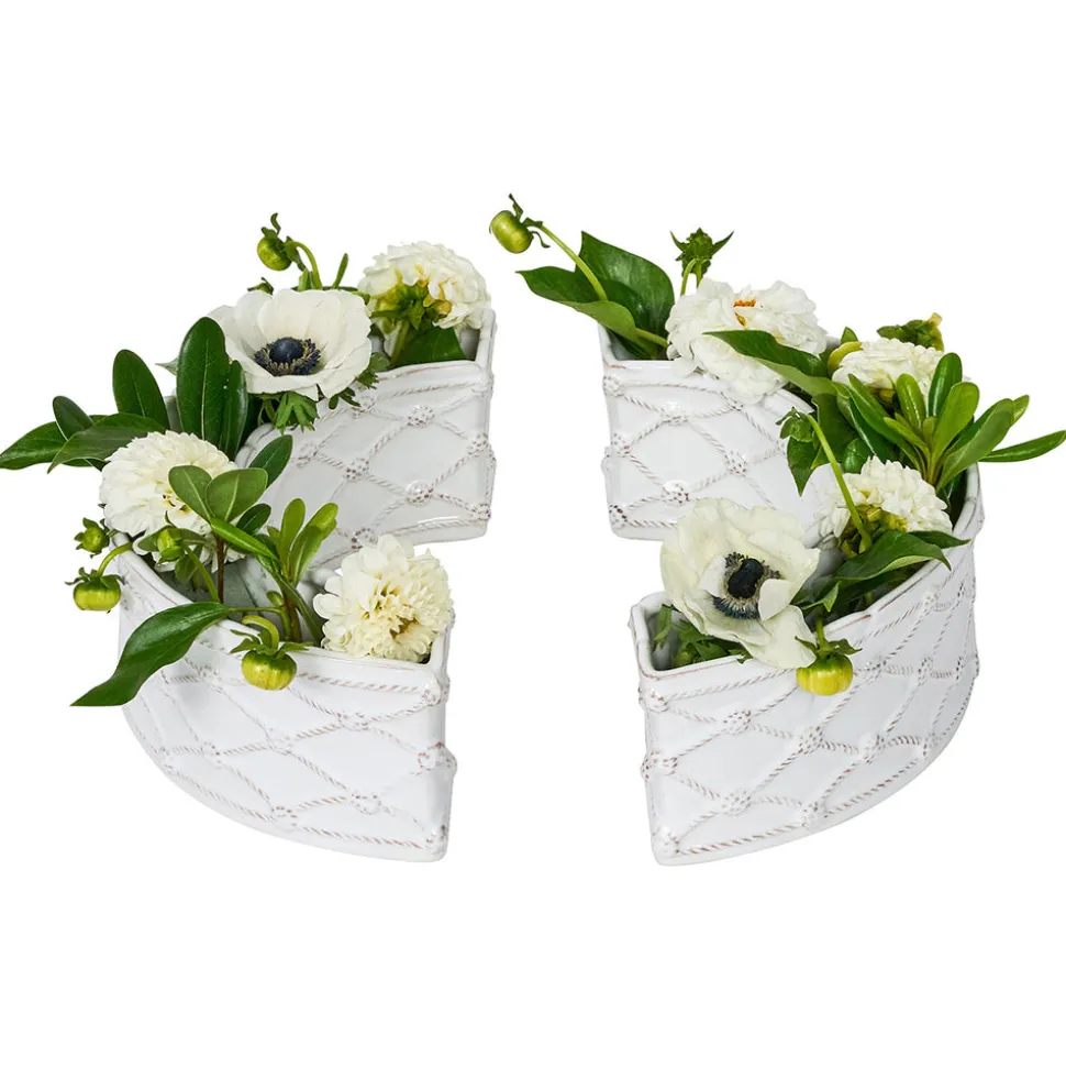 Berry & Thread Petite Parterre Garden Half Circle Vase, Set of 2 in Whitewash