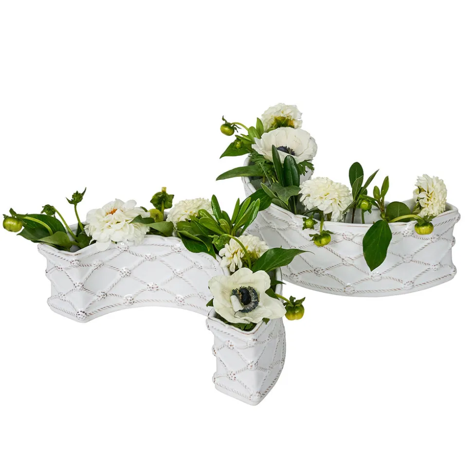 Berry & Thread Petite Parterre Garden Half Circle Vase, Set of 2 in Whitewash