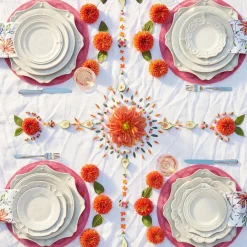 Berry & Thread Scalloped Charger/Platter in Whitewash