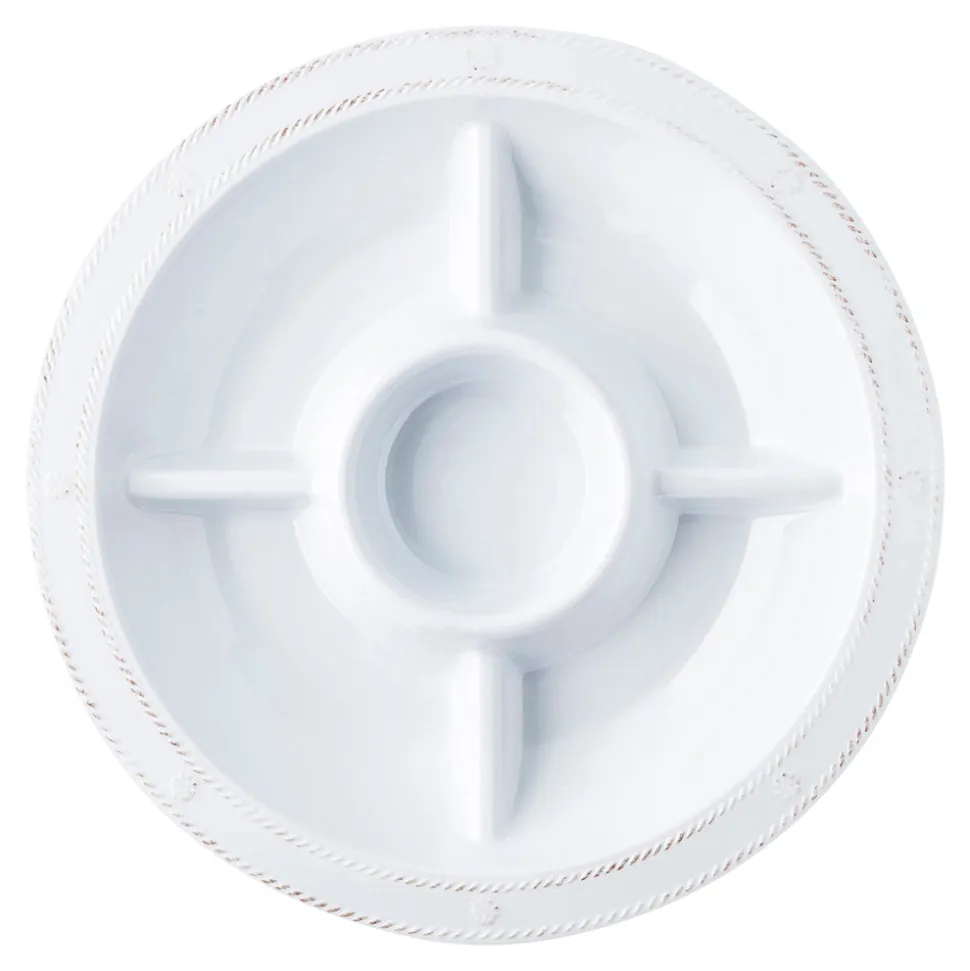 Berry & Thread Whitewash Melamine 15" Sectioned Server
