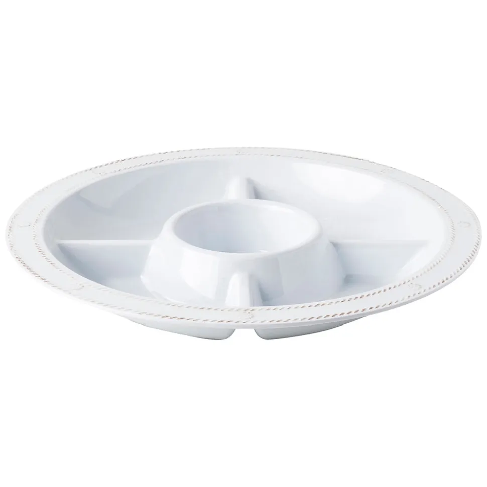 Berry & Thread Whitewash Melamine 15" Sectioned Server