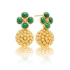 Berry Clover Drop Earrings in Malachite