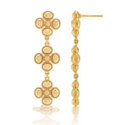Berry Clover Linear Earrings in Gold