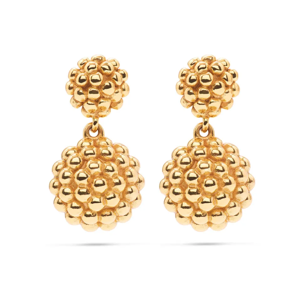 Berry Double Drop Earrings in Gold