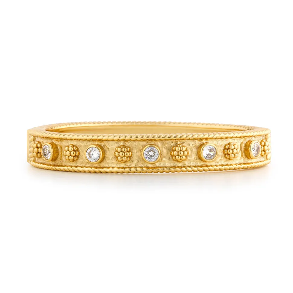 Berry Gem Classic Hinged Bangle in Clear Cubic Zirconia