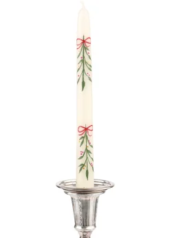 Berry Kissed Mistletoe Taper Candles, Set of 2
