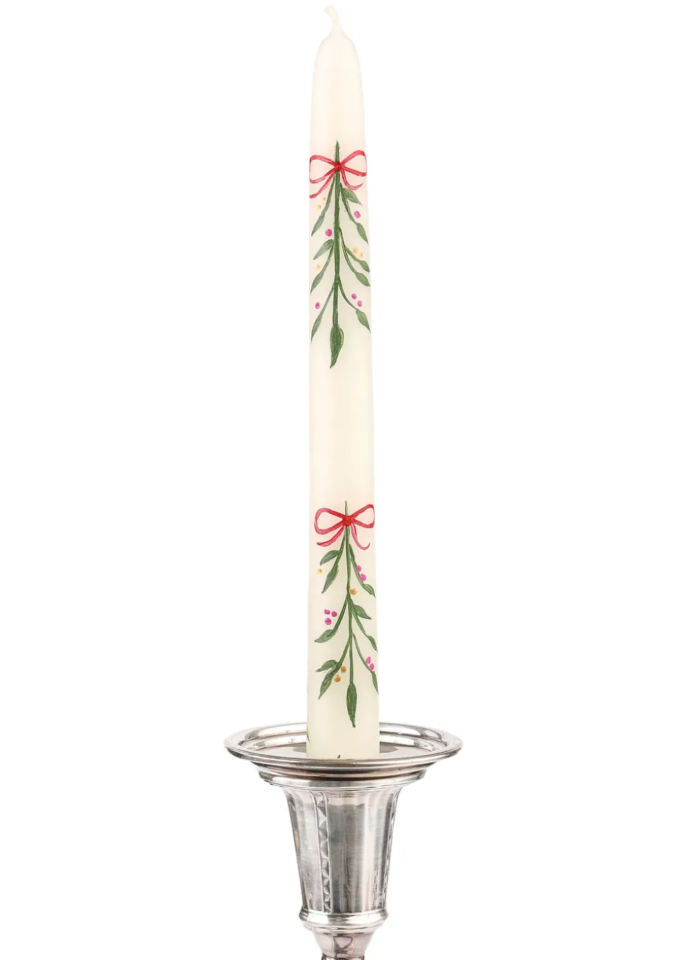 Berry Kissed Mistletoe Taper Candles, Set of 2