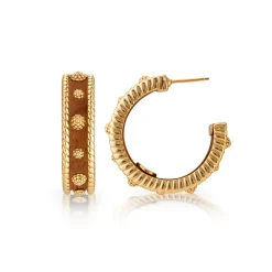 Berry Medium Hoop Earrings in Teak