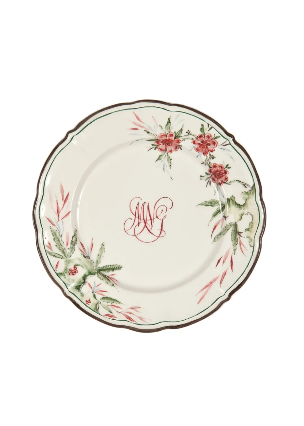 Bespoke Chinoiserie Monogram Dessert Plate