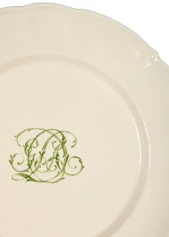 Bespoke Flourished Plate with Cursive Monogram, Set of 12