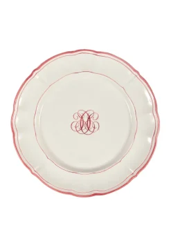 Bespoke Milano Plate with Central Monogram and Rim, Set of 12