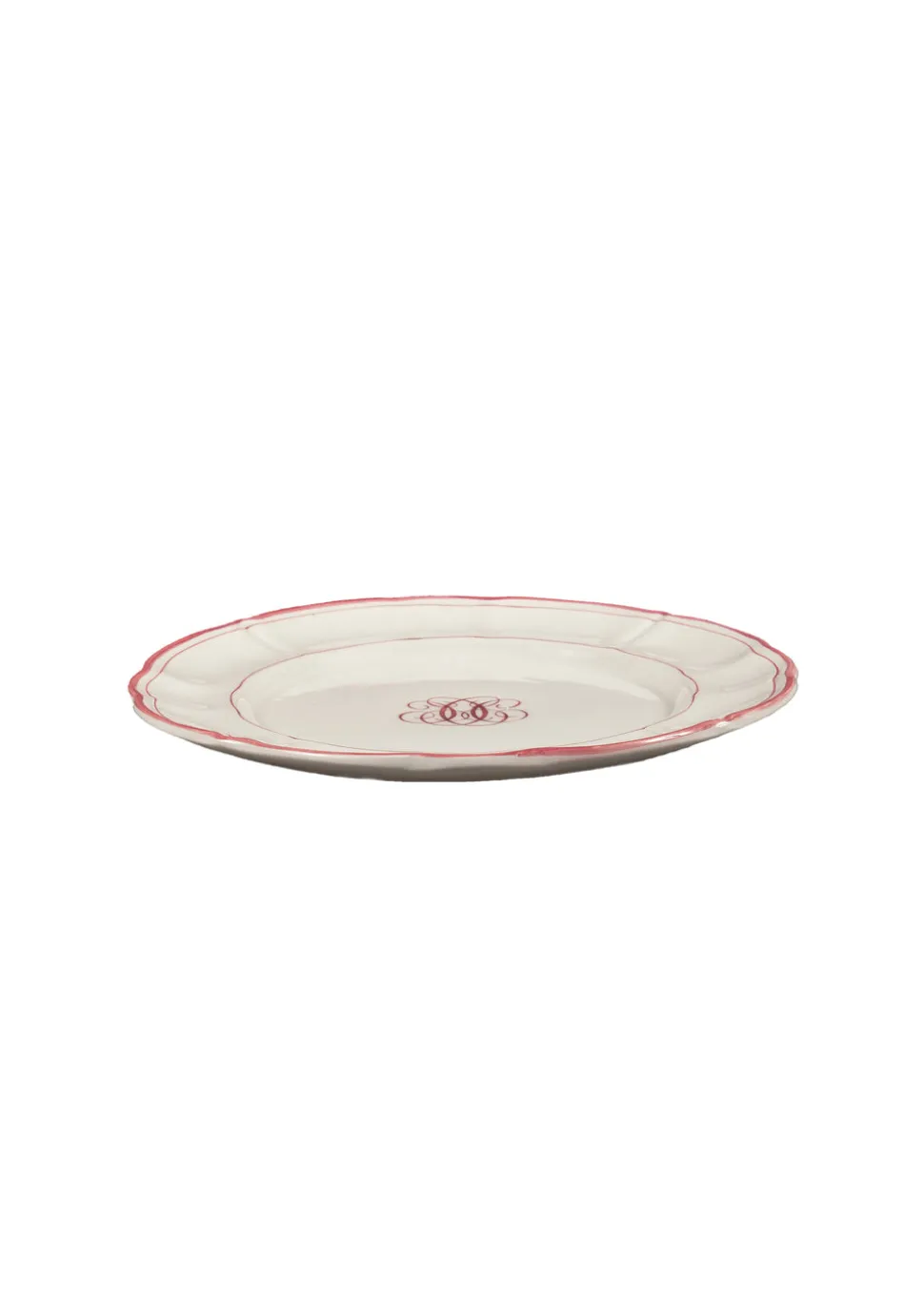 Bespoke Milano Plate with Central Monogram and Rim, Set of 12