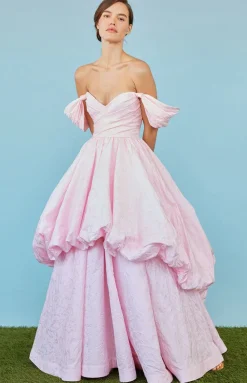 Bettina Gown in Orchid Jacquard Taffeta