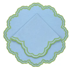 Bettina Napkin in Blue & Green, Set of 4