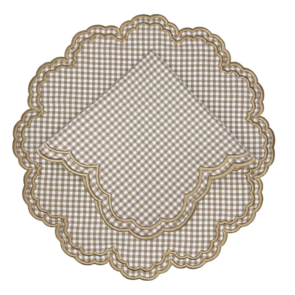 Bettina Napkin in Wheat Gingham, Set of 4