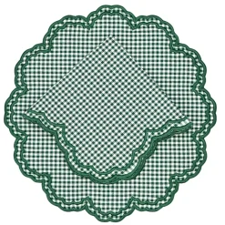 Bettina Placemat in Dark Green Gingham, Set of 4