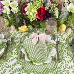 Bettina-Gingham Napkin in Green, Set of 4