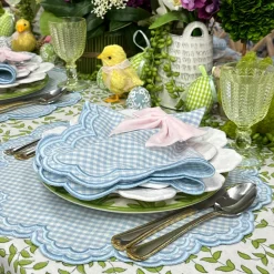 Bettina-Gingham Napkin in Blue, Set of 4