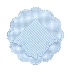 Bettina-Gingham Napkin in Blue, Set of 4