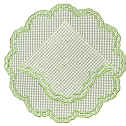 Bettina-Gingham Placemat in Green, Set of 4