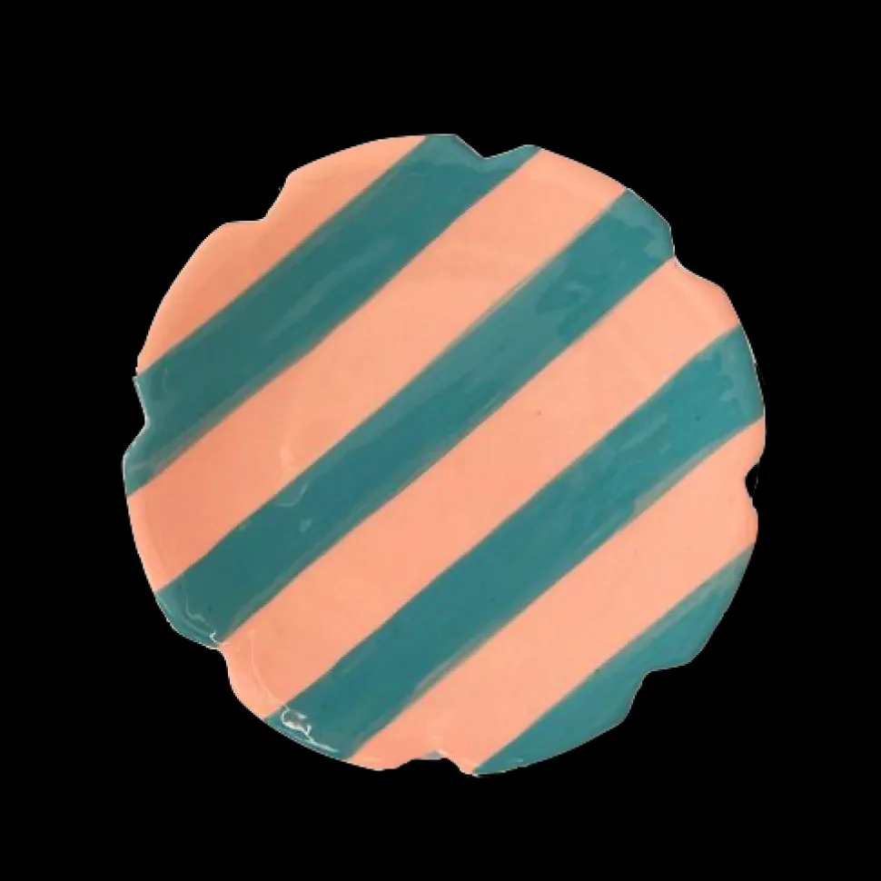 Beverly Small Dessert Plate in Pink & Green