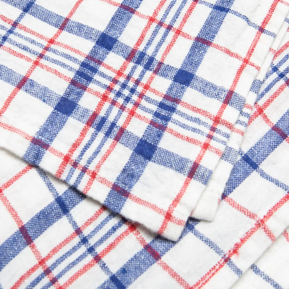 Bistro Tea Towel in Blue & Red, Set of 2