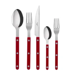 Bistrot Place Setting in Burgundy, Set of 5