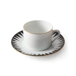 Black Punk Tea Cup With Plate