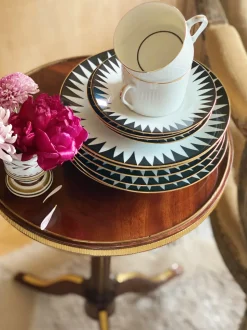 Black Punk Tea Cup With Plate