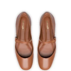 Blair Ballet Flat in Caramel Leather