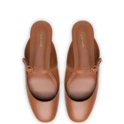 Blair Flat Mule in Caramel Leather