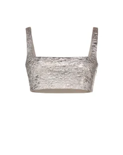 Blake Top in Silver Brocade