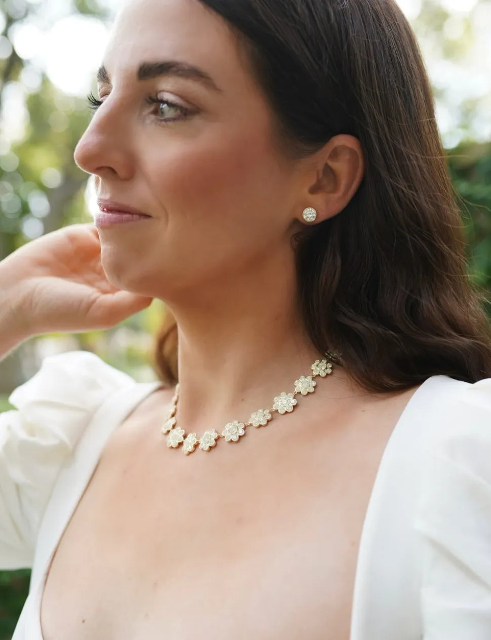 Blanc Bezel Studs