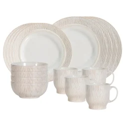Blenheim Oak Place Setting in Whitewash, Set of 16