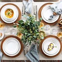 Blenheim Oak Place Setting in Whitewash, Set of 16