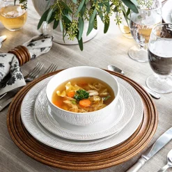 Blenheim Oak Place Setting in Whitewash, Set of 16