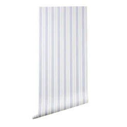 Blue & Blush Halo Stripe Wallpaper