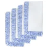 Blue & White Fringe Dinner Napkins, Set of 4