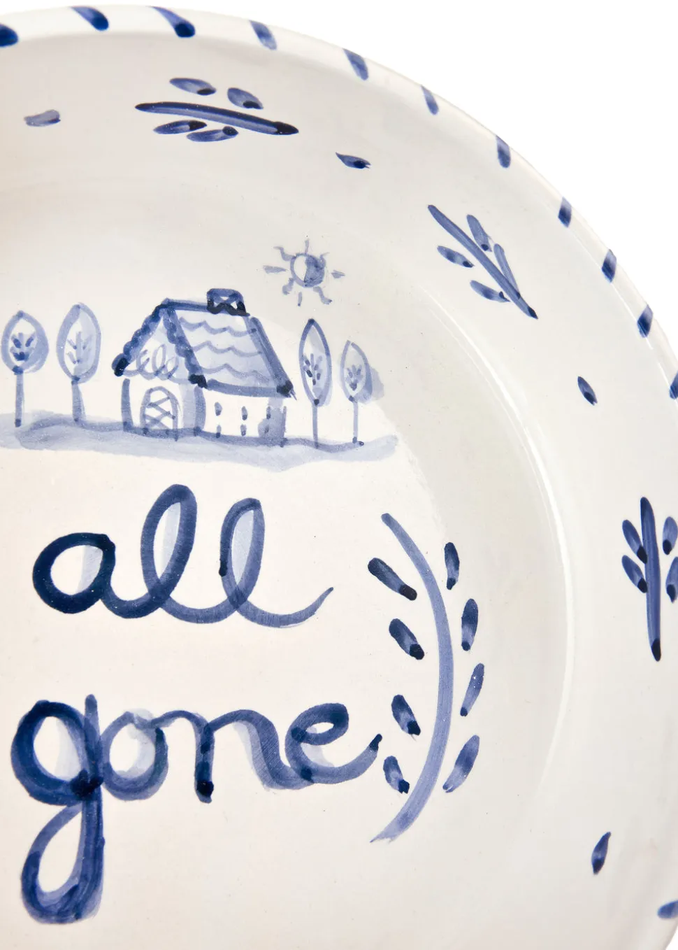 Blue and White Dog Bowl, Medium