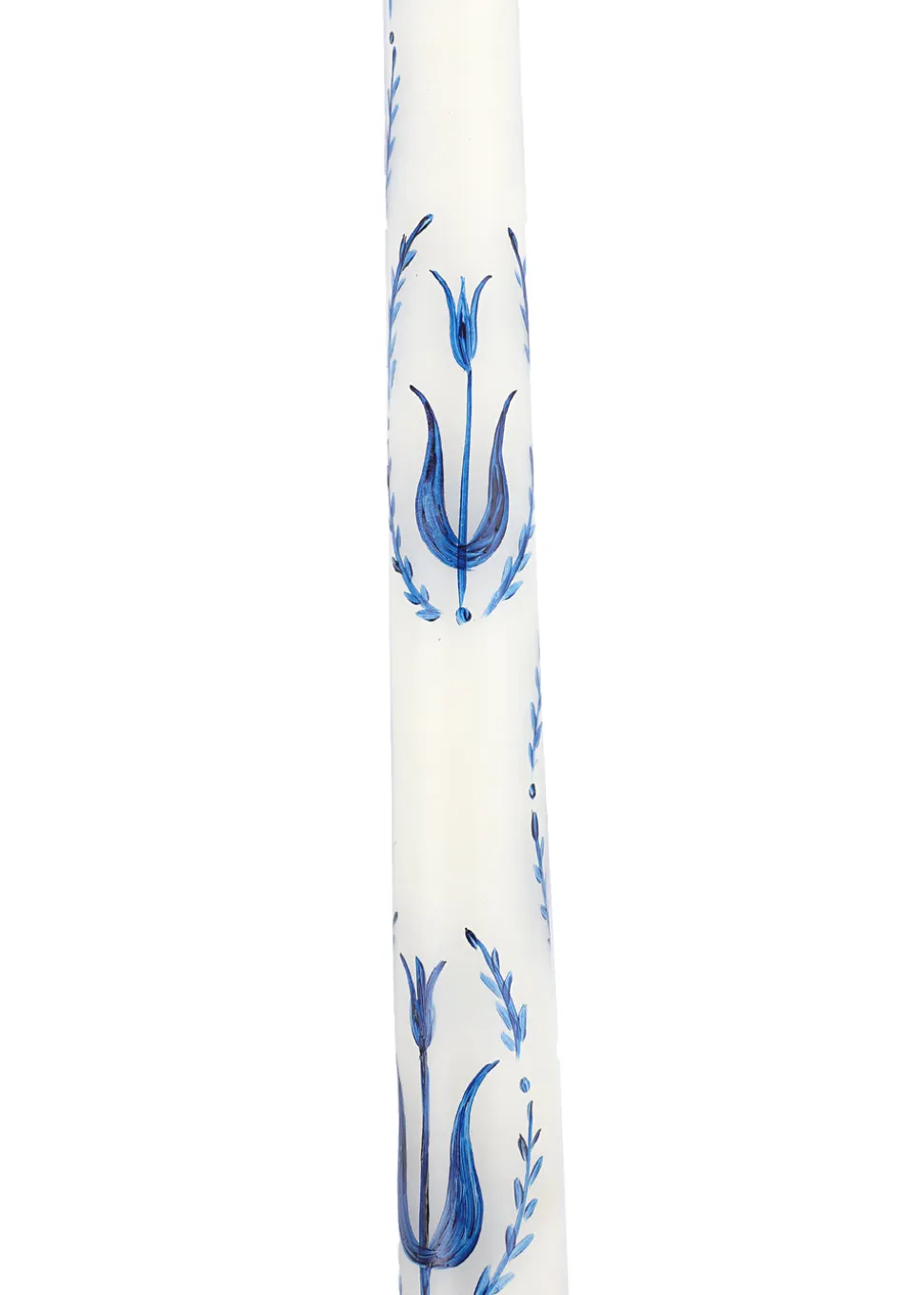 Blue and White Tulip Taper Candles Set of Two