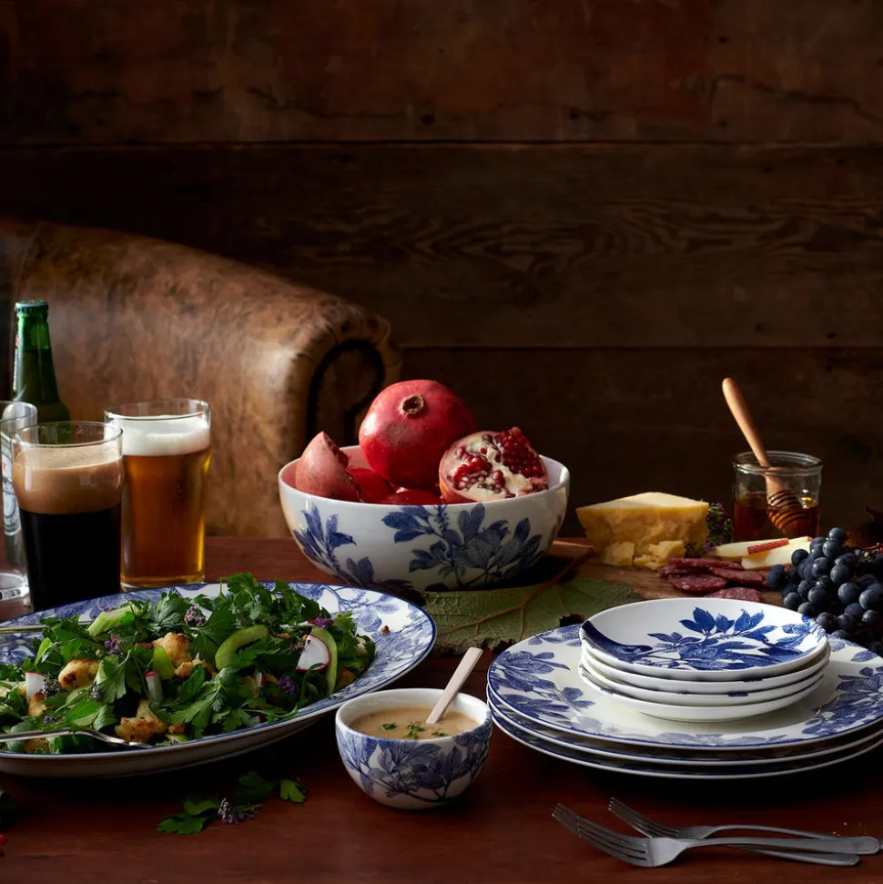 Blue Arbor Large Oval Rimmed Platter