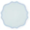 Blue Dotted White Linen Placemat, Set of 4