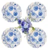 Blue Flowers Starter Plates, Set of 4