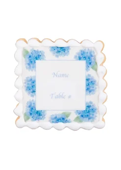 Blue Hydrangeas Name Plate Sugar Cookies, Set of 12